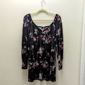 Lily Rose Black Floral Skater Dress
